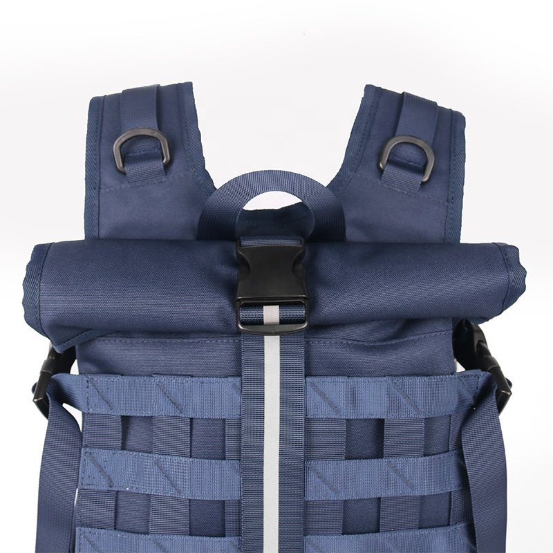 CHANGRONG Custom recycled polyester Roll top laptop backpack for school