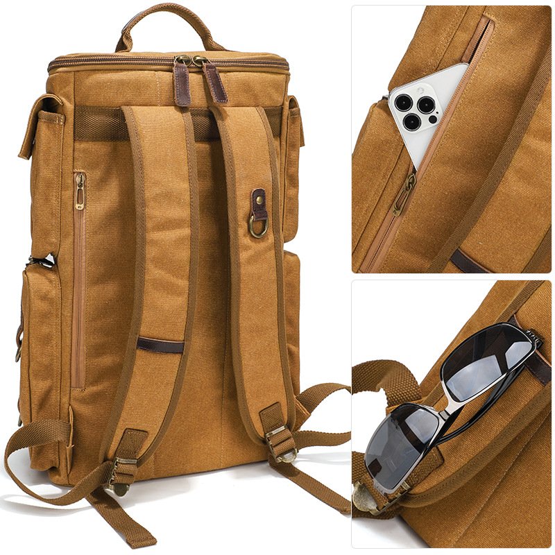 Retro Backpack Outdoor Leisure Travel Backpack Handbag Men's Waterproof Large Capacity Computer Backpack