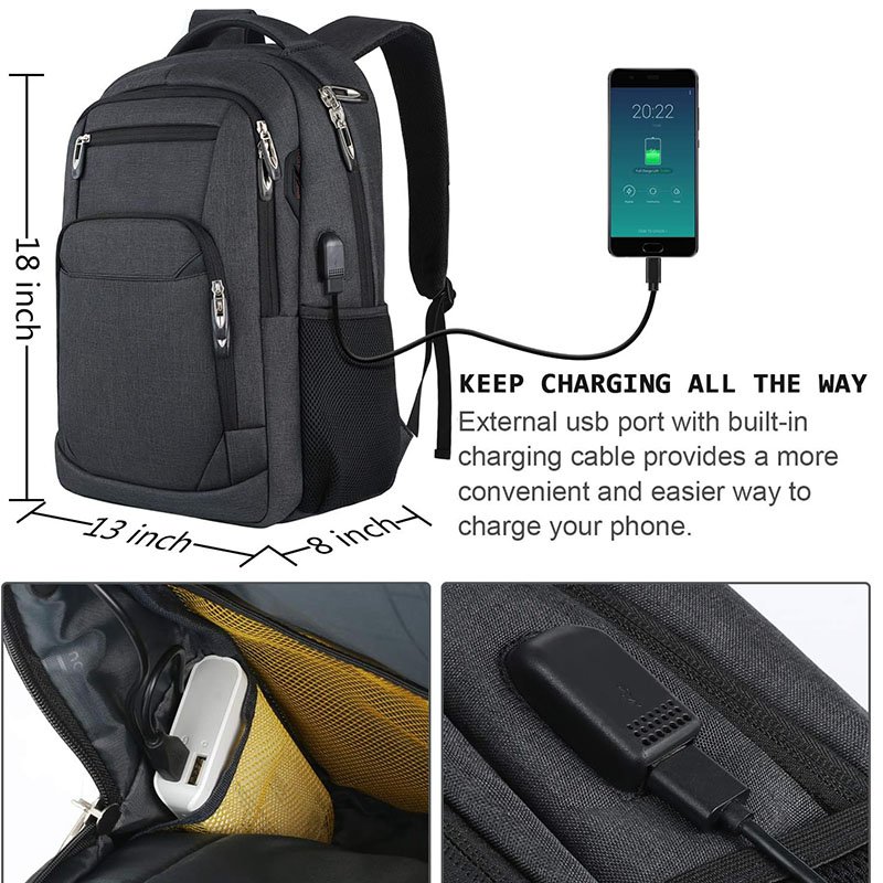 custom logo business Travel Anti Theft Slim Durable Laptops Backpack for work business