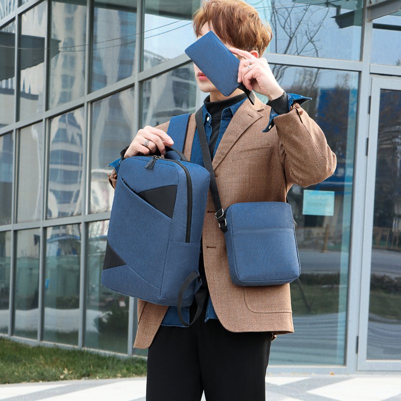 Customized logo 3 pcs business laptop backpack for male waterproof Computer travel 3 in 1 sets laptop computer backpack bag