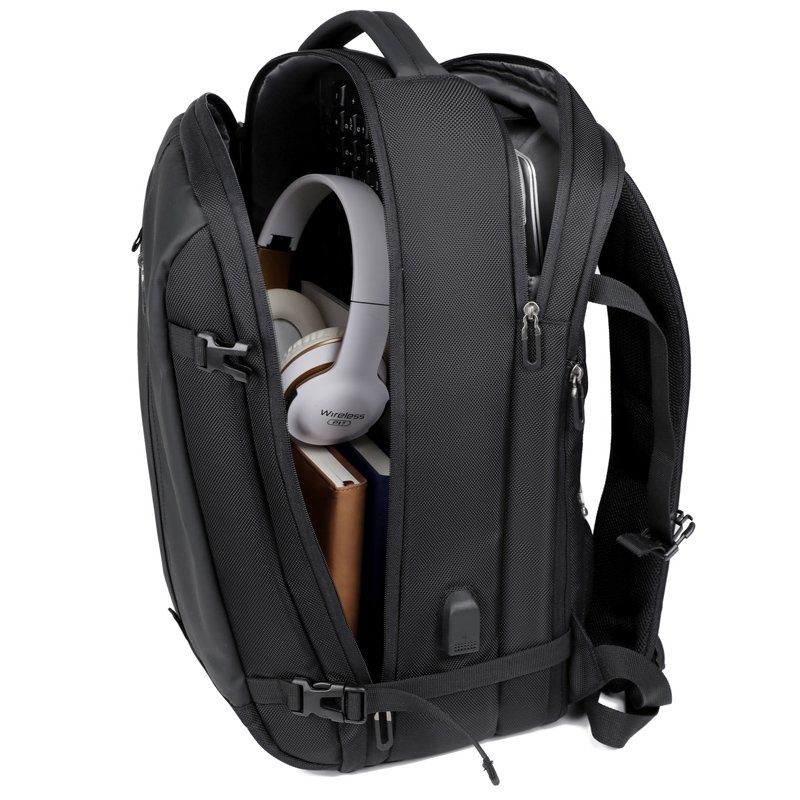 Large Capacity Business Backpack Travel Back Bag Smart USB Laptop Backpack Bags Sac a Dos Outdoor Waterproof Oxford Black Unisex