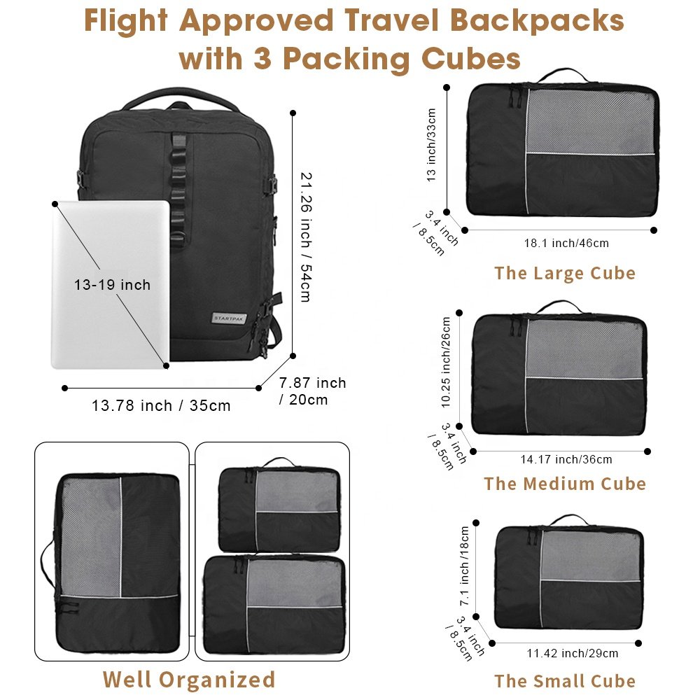 Carry on Flight Approved Waterproof Travel Backpack Men Women Business College Weekender Bag Laptop Backpack
