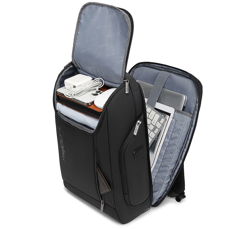 factory custom teenager black oxford anti-theft waterproof slim business laptop backpack with notebook interlayer bag for laptop