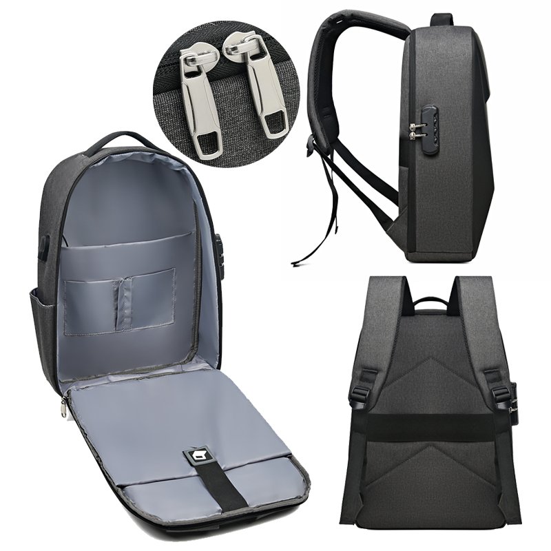 2024 Anti-theft USB Charging Backpack Rucksack Waterproof Coating Fabric Custom Logo Laptop Bagpack for Men
