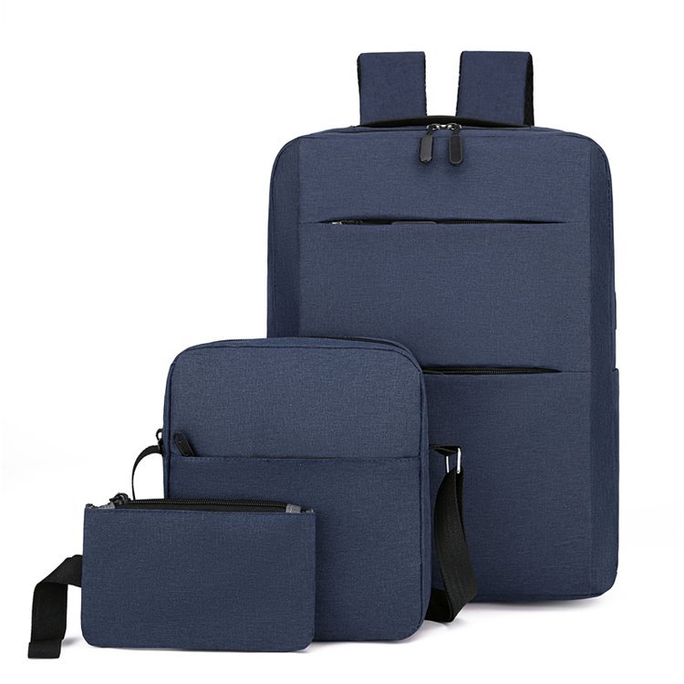 3 Set factory sale men's waterproof backpack softback school bag usb charging nylon business lightweight laptop back pack