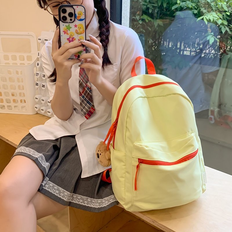 New Stylish Girls Yellow Back Pack Travel Leisure Student Collage School Bag Pack Ladies Laptop Backpack For Women