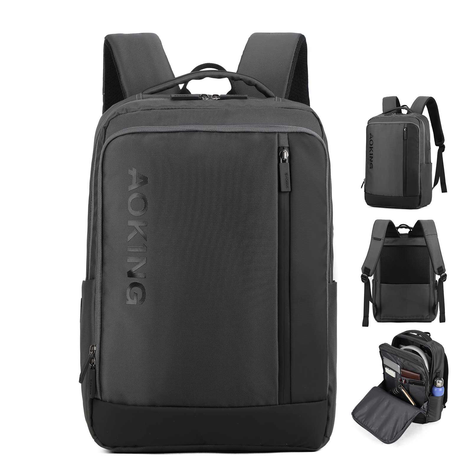 Travel Waterproof Gray Oxford School Bag Cheap Student Laptop Backpack Wholesale Logo Custom Durable Business Polyester Fashion