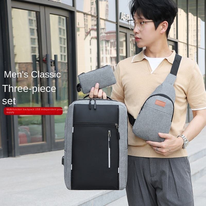 ODM/OBM factory Direct Sales fashionable 3Piece Set laptop backpacks and Durable School Bags 3Piece Set Laptop Backpack