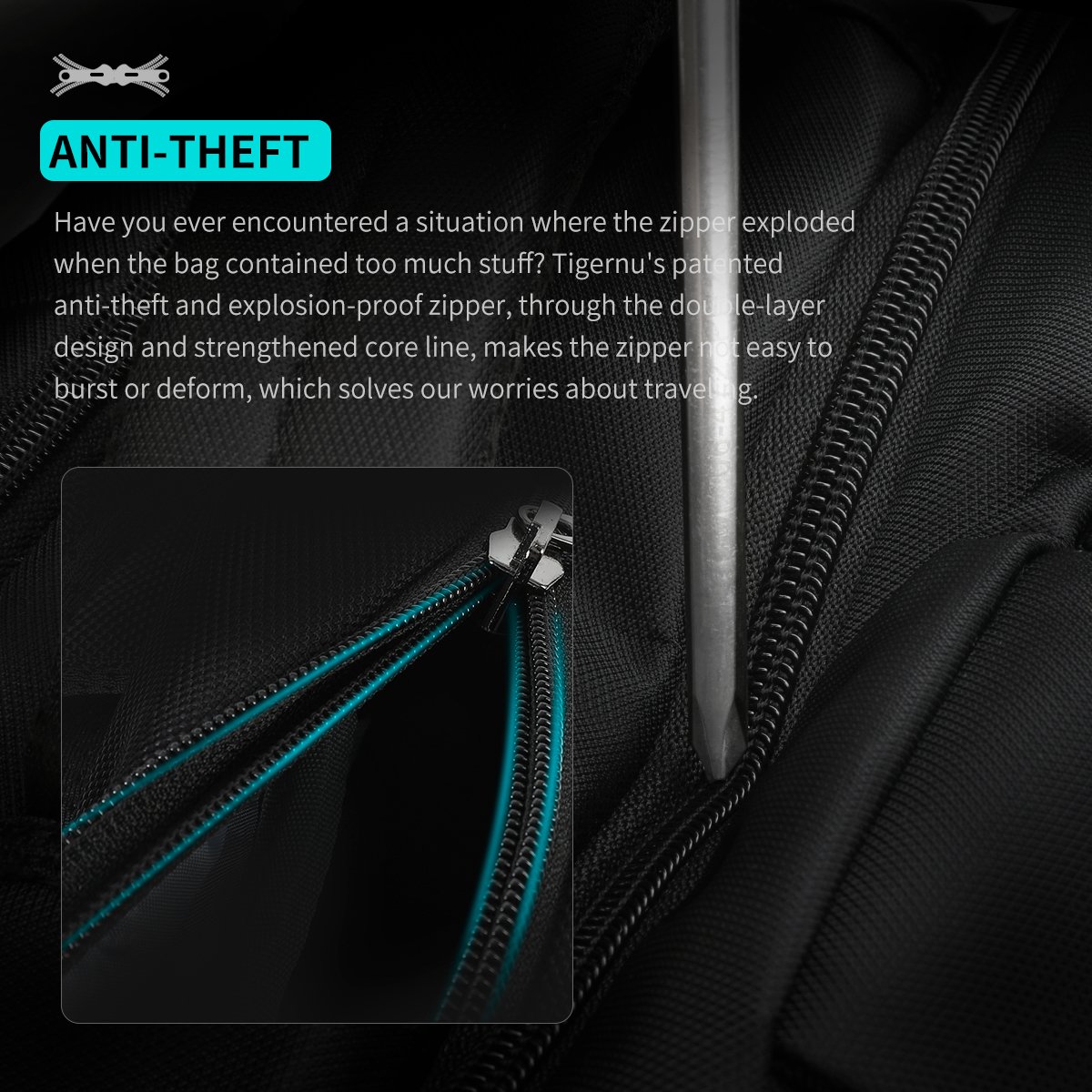 Tigernu travel bag expandable laptop bag back packs mochila antirrobo waterproof TSA lock business laptop backpacks for man