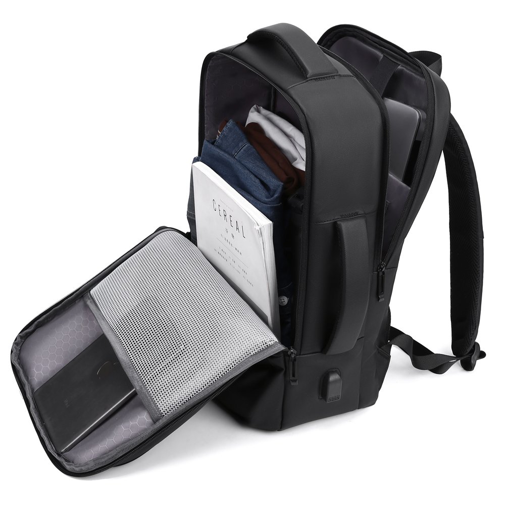 Factory New Men's Business Casual Computer Backpack Reflective Large Capacity Student Schoolbag Softback USB Travel Laptop