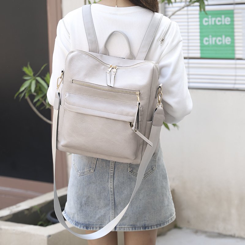 Wholesale Colored Clear Leather Capacity Fashion Backpacks Office Laptop Backpack