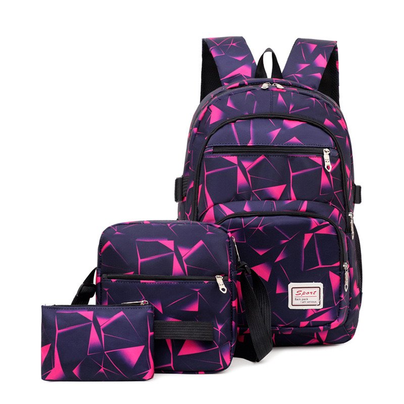 Low price fashion boys kids school bags 3 pcs set large capacity backpack crossbody bag set for men students laptop backpack