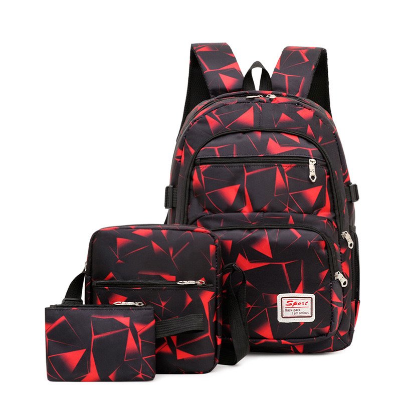 Low price fashion boys kids school bags 3 pcs set large capacity backpack crossbody bag set for men students laptop backpack