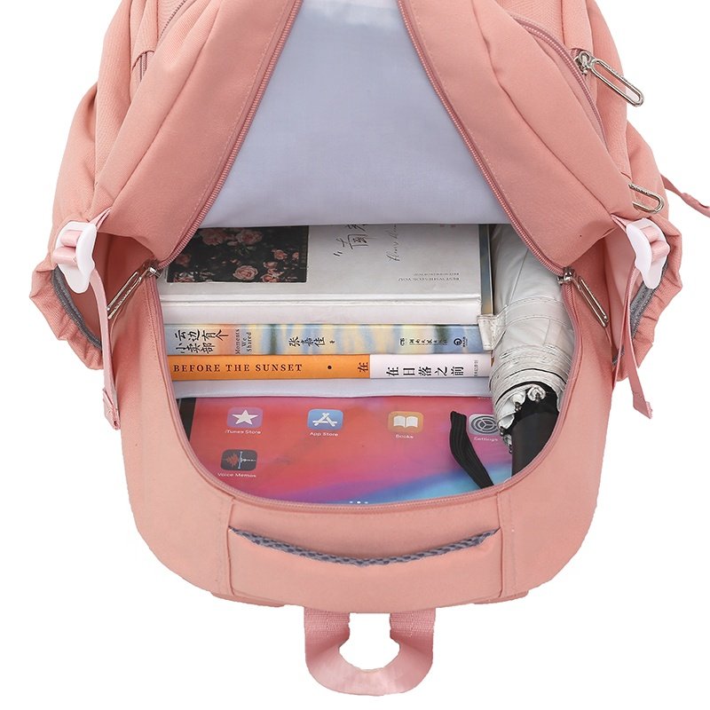 HAIBOWY Customizable Logo Student Backpack Unisex Hot Sale Green Laptop Backpack Combination Lock Washable Polyester Cotton