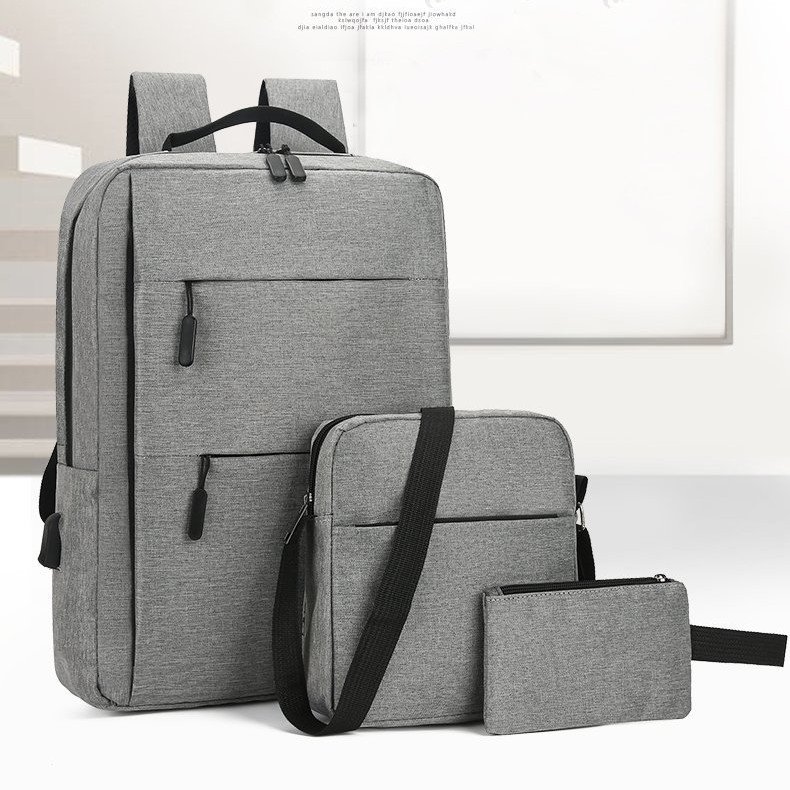 Wholesale Fashion 3 Pieces Laptop Bags 15.6 Inch Large Capacity College School Backpack