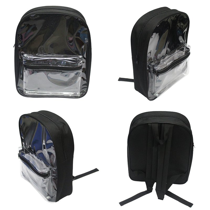 Waterproof Stylish School Working 600D polyester Teenage Holographic Transparent Clear pvc backpack bag