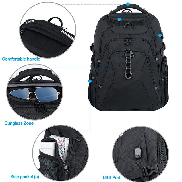 BSCI Custom Travel Laptop Backpack 18.4 Inch XXXL Gaming Backpack For men women Pockets Waterproof Backpack with USB