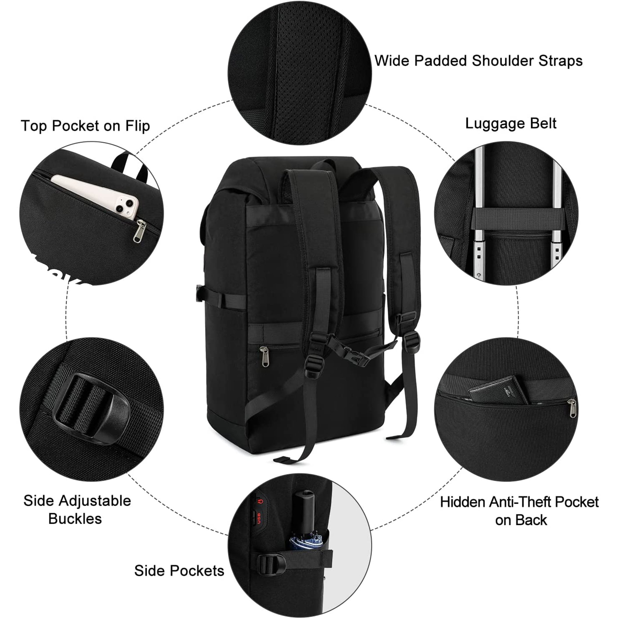 Travel Laptop Backpack Large Sturdy Aesthetic School Backpack with USB Charging Port Work Computer Backpack
