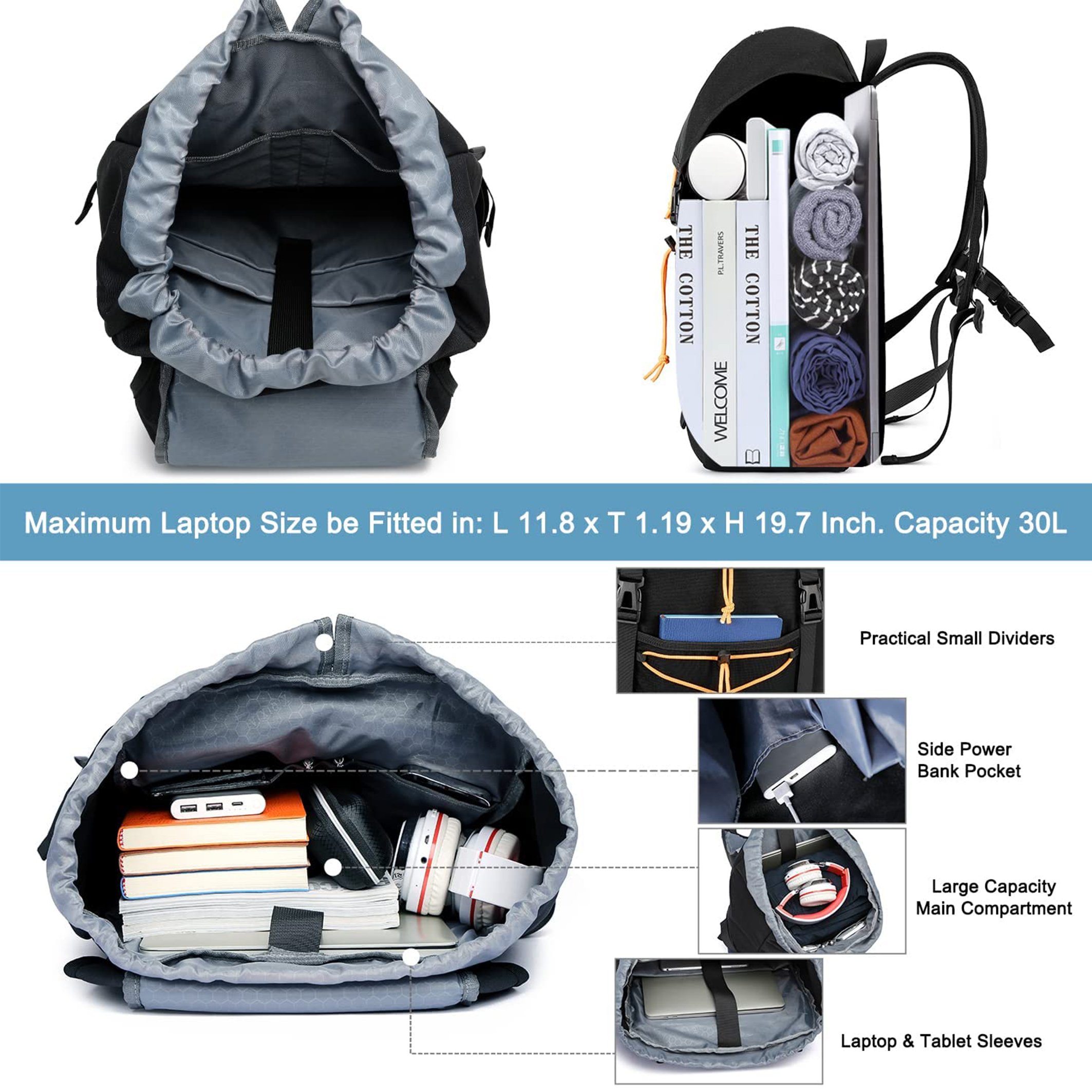 Travel Laptop Backpack Large Sturdy Aesthetic School Backpack with USB Charging Port Work Computer Backpack