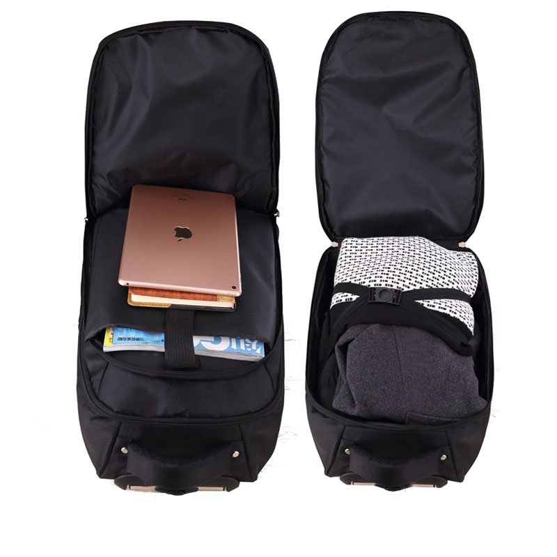 1680D Black Trolley Laptop Backpack Travel Laptop Bag with Trolley for Men