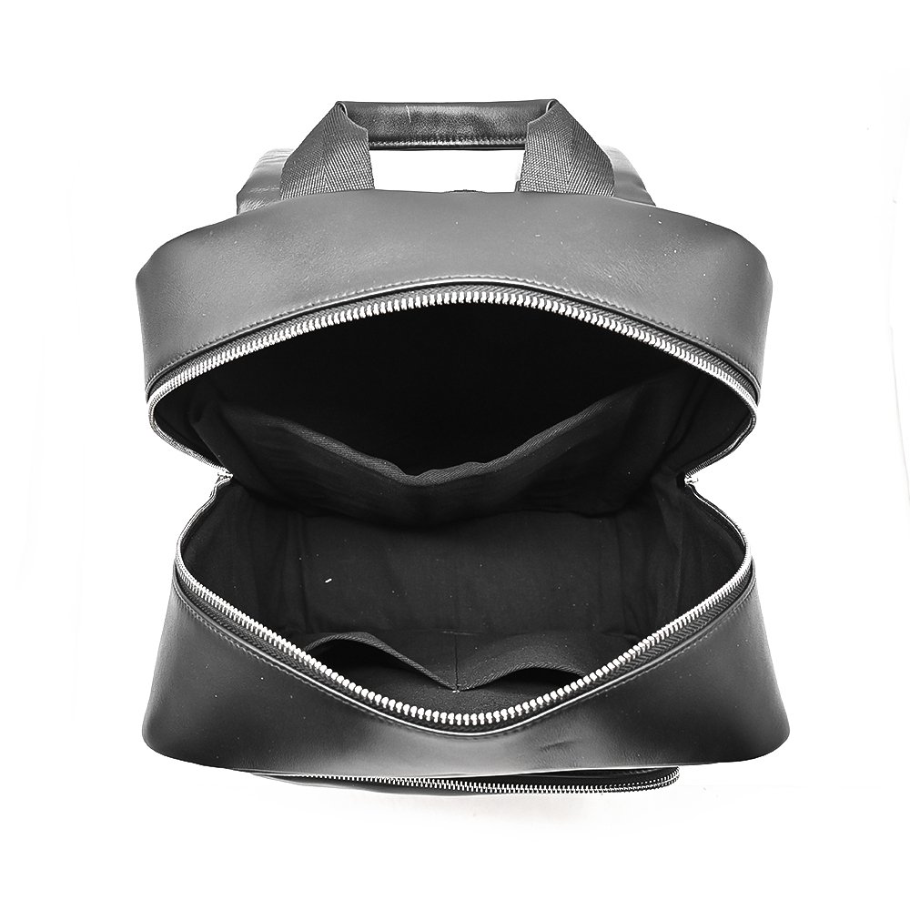 custom high end black men's genuine real cow leather business travel laptop backpack for work