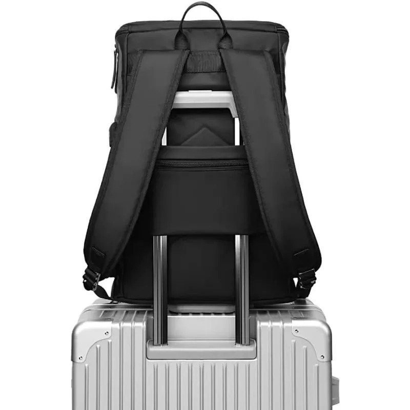 Quality 17 Inch Laptop Backpack for Men Slim Waterproof Travel Rucksack with USB Charging Port Anti-Theft Large Work Laptop Bag