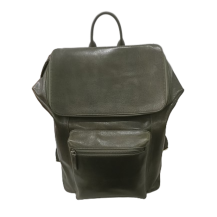 Wholesale Organized Genuine Green Travel Leather laptop Backpack Bag Spacious One Compartment School College Backpack For Unisex