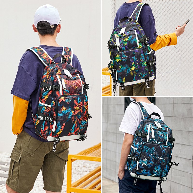 Hot Sale Portable Satchel USB Charging Waterproof Laptop Student Backpack School Bag