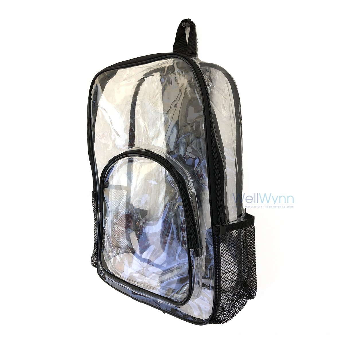 Custom Waterproof Stadium Transparent Laptop School Book Bag Elementary Student PVC Clear Backpack