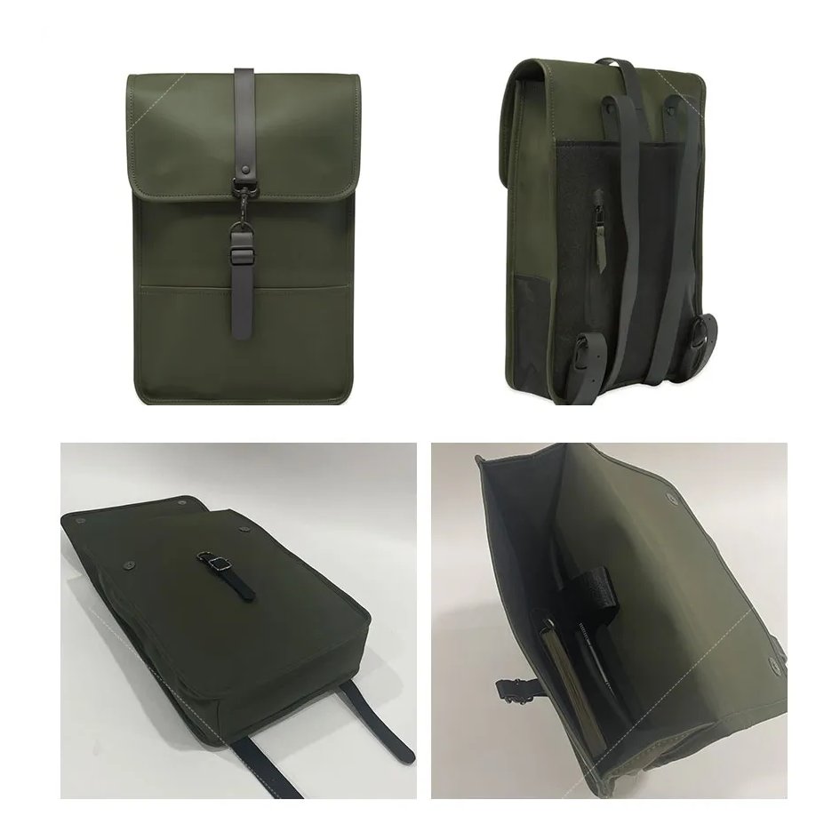 New custom logo casual leisure slim travel modern men women computer smooth vegan leather laptop rain backpack