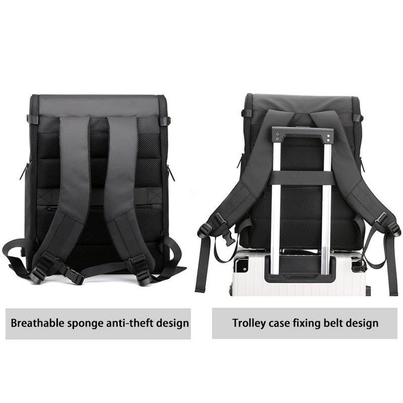 2023 New design custom logo travel waterproof Leather 15.6 inch men USB laptop backpack bag for student