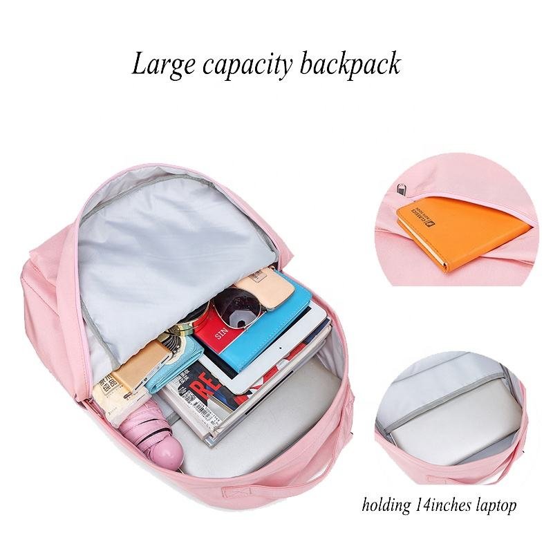 Wholesale Blank High Quality Back to School Student Leisure Backpack Bookbags Pink School Bags Backpacks For Girls
