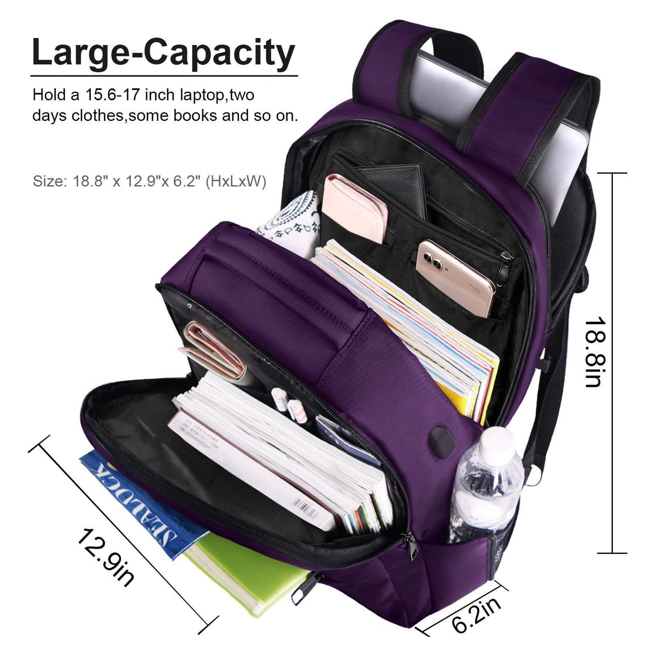 Wholesale Logo Custom Durable Business Travel Waterproof Gray Oxford School Bag 15.6 Inch Teenager Laptop Backpack with USB