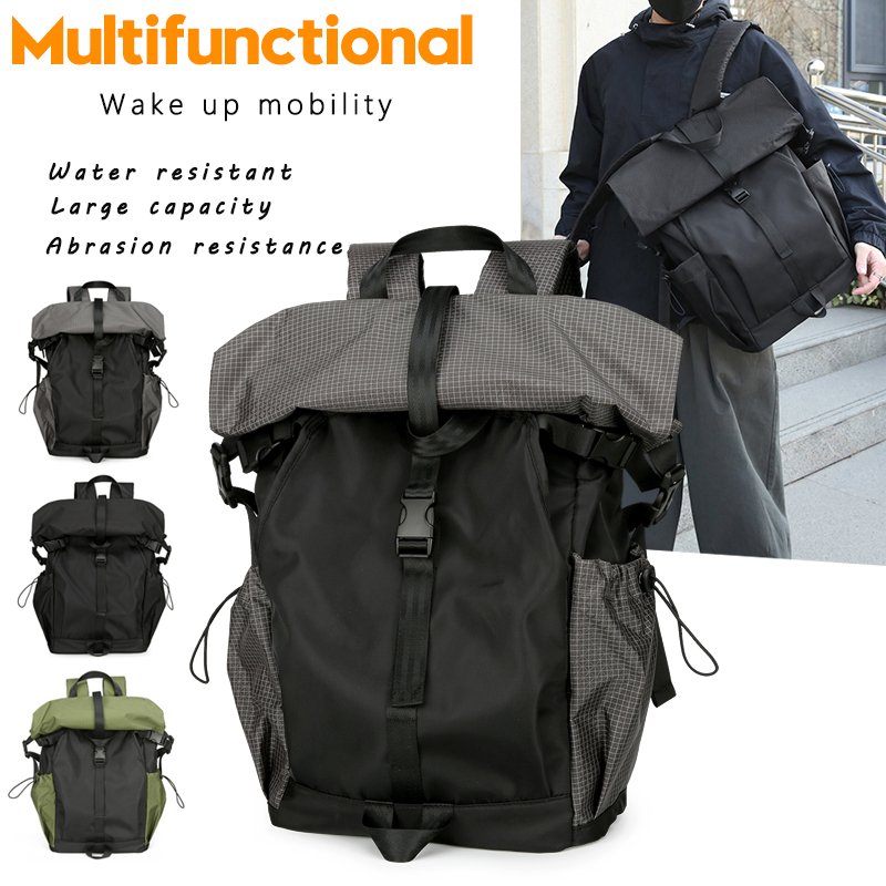 Custom RollTop Laptop backpack waterproof Oxford men's school college casual sports travel foldable backpacks