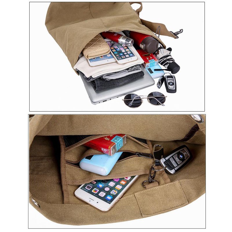 New Simple Canvas School Youth Backpack Men Laptop Bag Women Casual Business Canvas Backpack