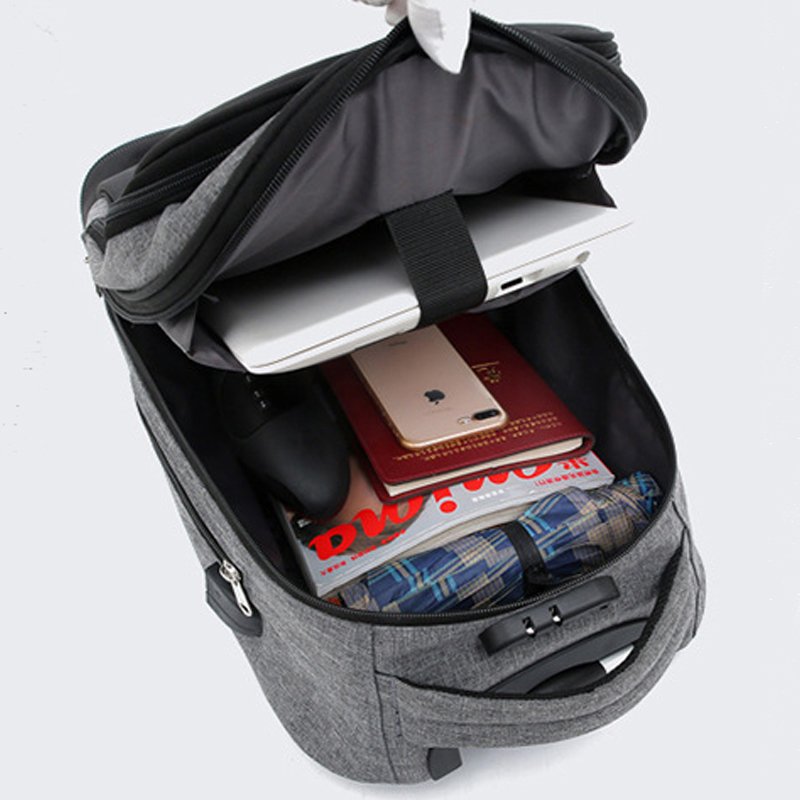 Hot Style Outdoor Unisex Multi-functional Water-resistant Fabric Laptop trolley business rolling backpack with wheels for travel