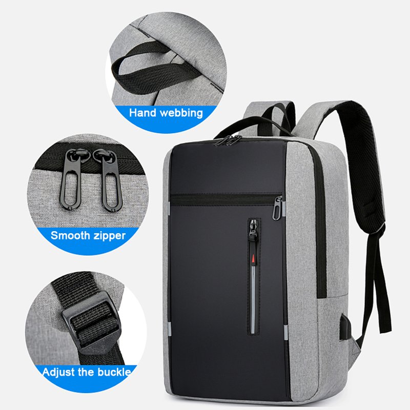 Custom new Large business reflective mochilas men's 15.6 inch college bag nylon travel laptop backpacks with usb