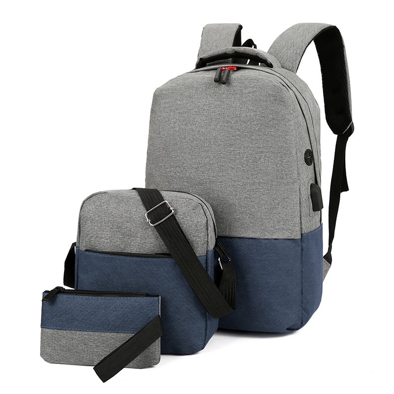 OEM ODM Computer backpack Wholesale Simple Design Lightweight Travel 3 PCS Set Laptop Backpack Bag Laptop Backpack