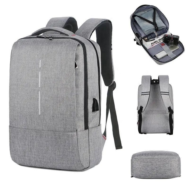 Office Laptops Back Pack Mens Business Notebook Computer Bags Cases Waterproof Laptop Backpacks With USB Charging Port
