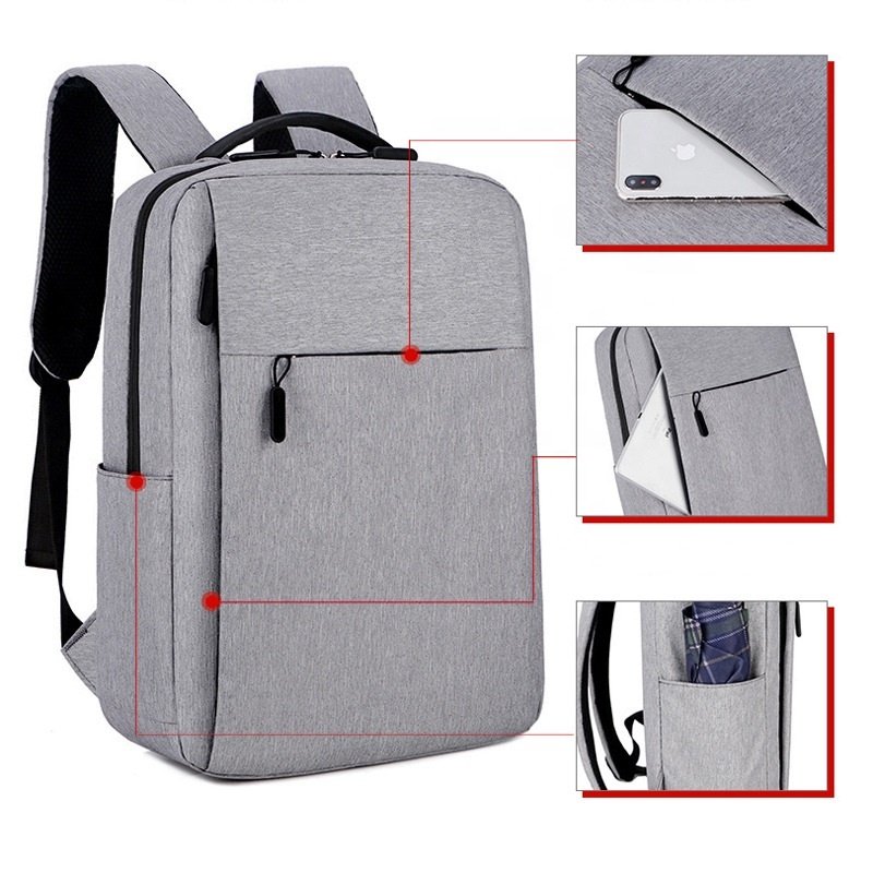 Middle Yellow Wholesale OEM Waterproof Custom Logo Polyester Business Laptop Backpacks for Men