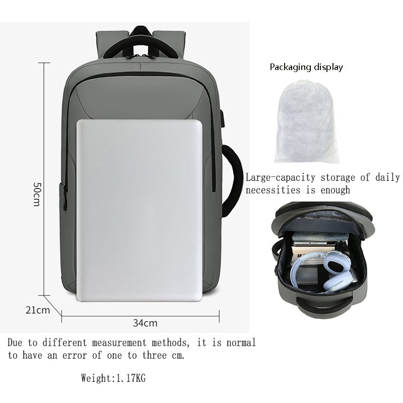 Business Large Capacity waterproof school backpack leisure sport anti-theft laptop leather backpack with USB