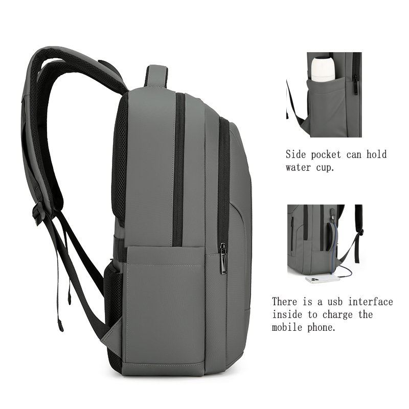Business Large Capacity waterproof school backpack leisure sport anti-theft laptop leather backpack with USB