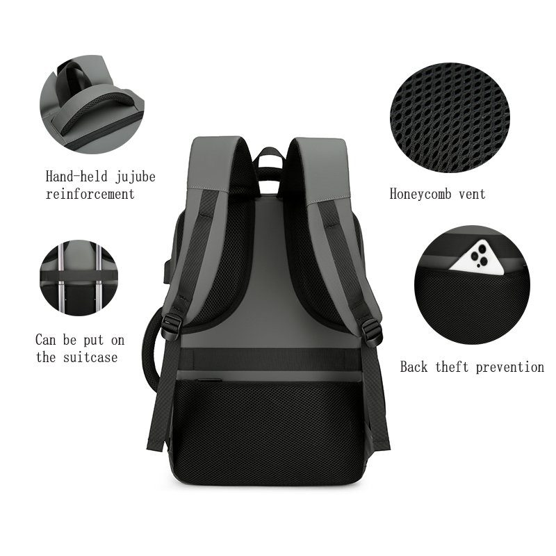 Business Large Capacity waterproof school backpack leisure sport anti-theft laptop leather backpack with USB