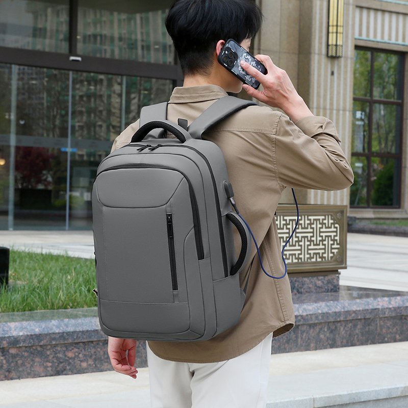 Business Large Capacity waterproof school backpack leisure sport anti-theft laptop leather backpack with USB