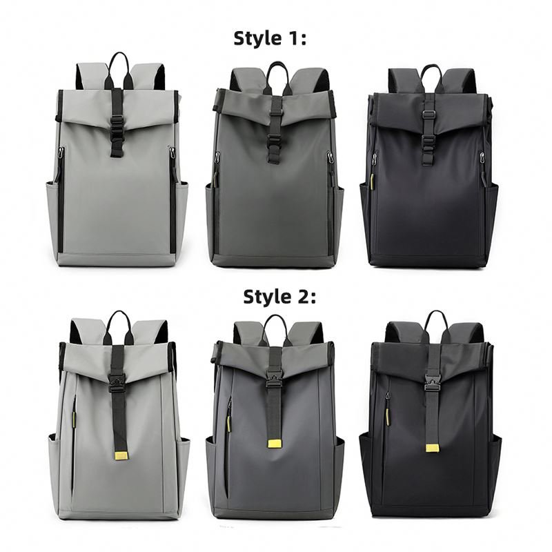 Custom logo men's roll top computer bags backpack casual sports travel Waterproof school rolling student Laptop Backpack