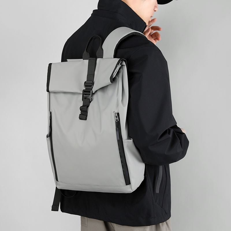 Custom logo men's roll top computer bags backpack casual sports travel Waterproof school rolling student Laptop Backpack