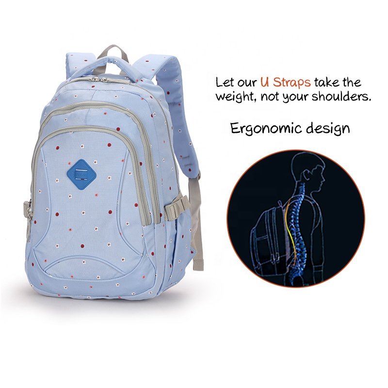 Aoking 35L Wear-resistant Travel Daypack Waterproof Laptop Backpack Student School Bags for High School Girls Polyester Fashion