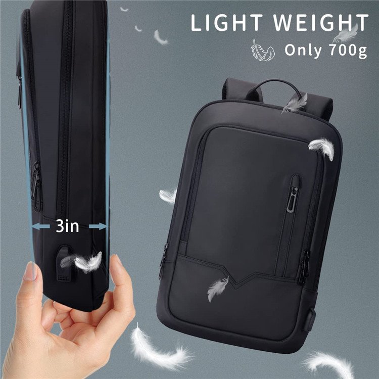 15.6 inch Water Resistant Mens Laptop Backpack Nylon Laptop Backpacks School Bags Unisex with USB Charger Port