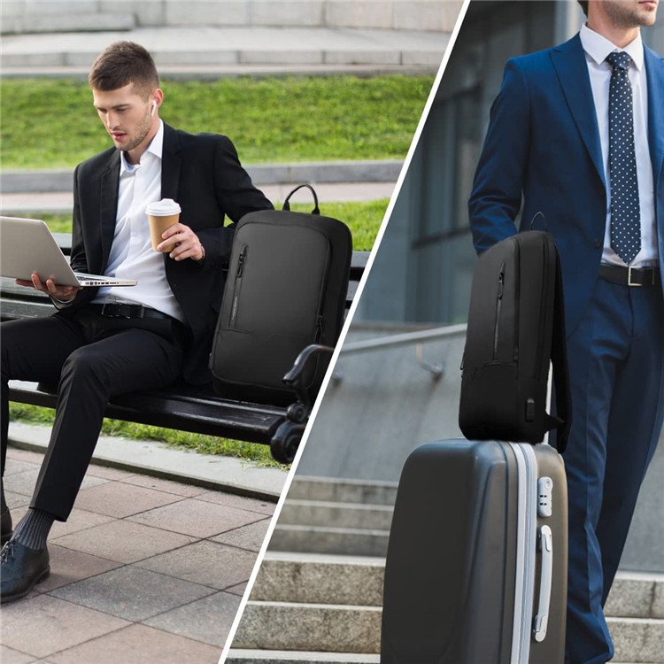 15.6 inch Water Resistant Mens Laptop Backpack Nylon Laptop Backpacks School Bags Unisex with USB Charger Port