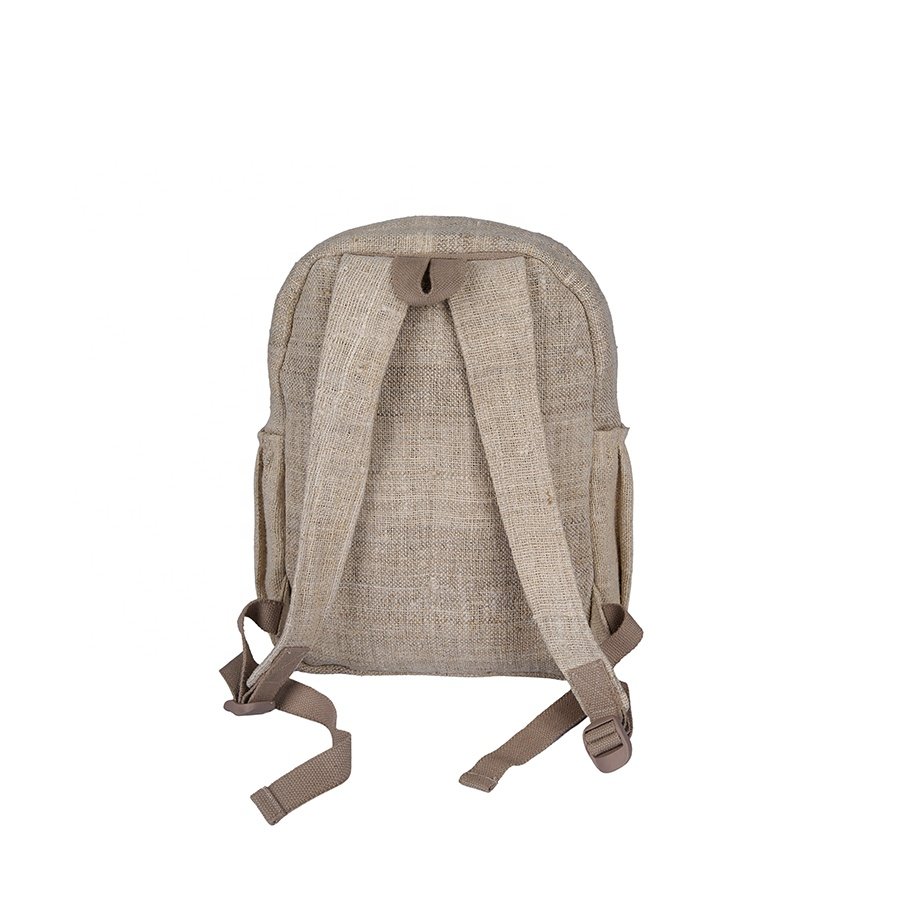 Eco-Friendly 13-Inch Pure Hemp Laptop Backpack with Snap Design Unisex Durable Shoulder Carry Bag for School Use